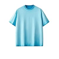 Distressed Washed Short-Sleeved Men's Retro Solid Color T-Shirt