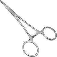 Precision Kelly Hemostat Forceps Locking Tweezers Clamp, Silver, 5.5 Inches, Straight Stainless Steel