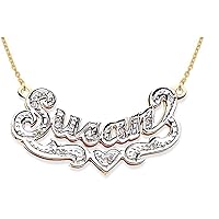 Rylos Necklaces For Women Gold Necklaces for Women & Men 925 Yellow Gold Plated Silver or Sterling Silver Personalized 0.10 Carat Diamond Nameplate Necklace Special Order, Made to Order Necklace