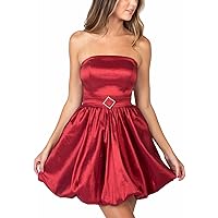 Womens Embellished Strapless Bubble Dress