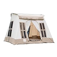 S'more Canvas Glamping Tent, 4 Season Family Camping Tent for 3/4 Person, Waterproof, Windproof, and Weather Resistant Tent for Family Glamping, Car Camping, Outdoor Party