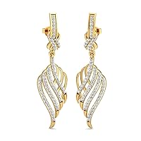 VVS Hypoallergenic Earrings 1.18 Ctw Natural Diamond With 18K White/Yellow/Rose Gold Drop Earrings With VVS Certificate