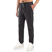 Men's Lightweight Zip Pockets Slim Fit Workout Athletic Active Sports Running Jogger Pants
