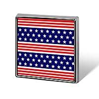 USA Flag with Stripes Stars Blue and Red Lapel Pin Square Metal Brooch Badge Jewelry Pins Decoration Gift