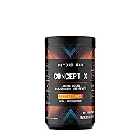 BEYOND RAW Concept X | Clinically Dosed Pre-Workout Powder | Contains Caffeine, L-Citrulline, Creatine, and Beta-Alanine | Orange Mango | 20 Servings