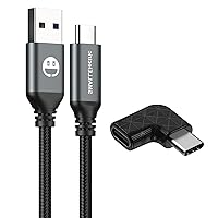 SMALLElectric 5 Pack USB Type-C Cable 10ft Fast Charging Cord + 3 Pack USB C Right Angle 90 Degree USB C to USB Type-C Male to Female Adapter