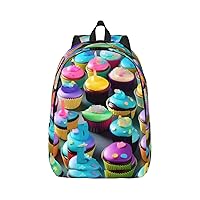 Colorful Happy Birthday Cupcakes Large Capacity Backpack, Men'S And Women'S Fashionable Travel Backpack, Leisure Work Bag,