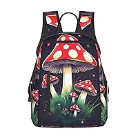 Magic Mushrooms print Lightweight Laptop Backpack Travel Daypack Bookbag for Women Men for Travel Work