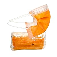 MASK-05O-A iMask ASTM Level 3 4-Ply Disposable Protective Face Mask, Orange, Pack of 50