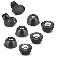 Memory Foam Tips for Samsung Galaxy Buds 2 Pro, No Silicone Eartips Pain, Anti-Slip Replacement Ear Tips, Fit in The Charging Case, Reducing Noise Earbuds, 3 Pairs (Medium, Black)
