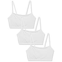 Fruit of the Loom Women's Spaghetti Strap Cotton Pull Over 3 Pack Sports Bra in Fashion Colors