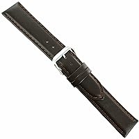 18mm deBeer Dark Brown Genuine Smooth Leather Handstitched Mens Watch Band XL