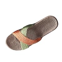 Womens Comfort Slides Sandals Summer New Women's Indoor Breathable Cotton Linen Couples Home Double ColorLinen Knitted