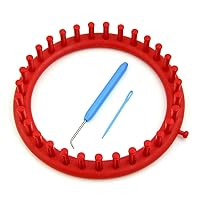 14cm/19cm/24cm Classical Round Circle Hat Knitter Knifty Knitting Knit Loom Kit (19cm(Red))