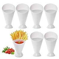 French support salads for 6 pieces of plastic French fried cone diving with removable sneakers S for French fries 6.30x3.86 inches