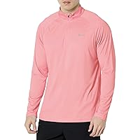 Men's 1/4 Zip Stand Collar Long Sleeve Pullover Sweatshirt Rash Guard Swim Shirt