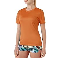 Women's Long Short Sleeve Rash Guard Swim Shirt