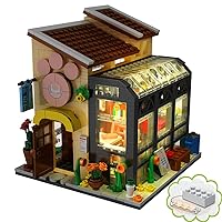Pet Bookstore Building Kit with LED Light, Dream Cottage Series, DIY STEM Toy Compatible with Lego Building Blocks Toy, 3D Models Stree View Best Gift for Children 12,14, or Adults 640 PCS