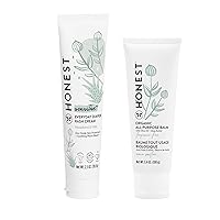 The Honest Company Diaper Rash Cream + All Purpose Balm Bundle | Soothes + Protects | Hypoallergenic + Cruelty Free | 2.5 oz, 3.4 oz