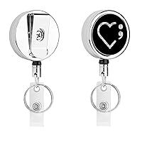 Semicolon Suicide Prevention Cute Badge Holder Clip Reel Retractable Name ID Card Holders for Office Worker Doctor Nurse