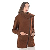 Andongnywell Women's Fleece Zip-Up High Neck Jacket for Women with Plus Size Side Zip Coats Overcoats