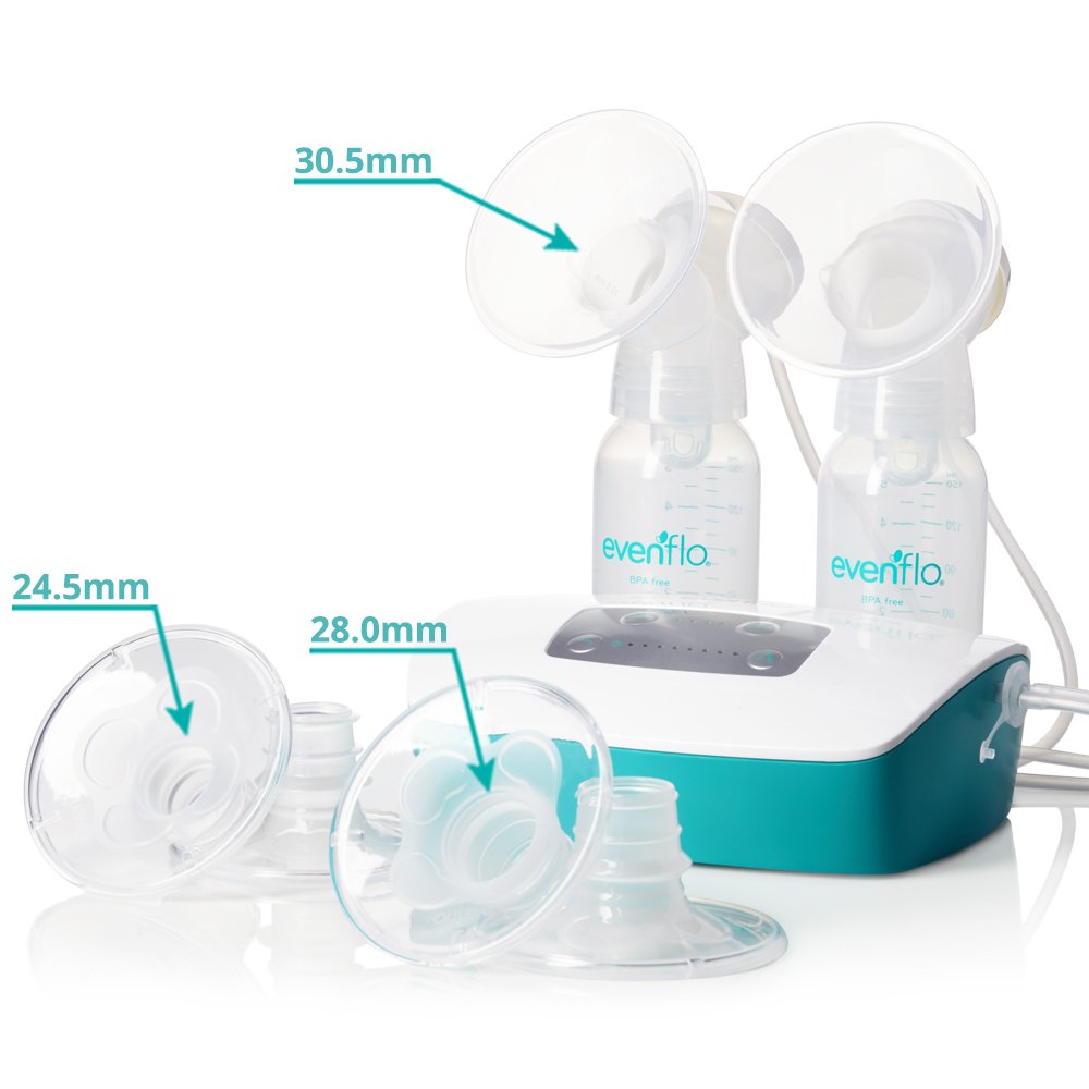 Evenflo Feeding Hospital Strength Deluxe Advanced Breast Feeding Closed System Double Electric Pump with 32 Settings - Additional Accessories Included