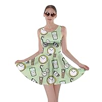CowCow Womens Rick Morty Meeseeks Destroy Mooncake Final Space Mrs Frizzle Space Skater Dress, XS-5XL