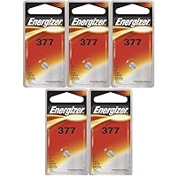 Energizer 377 1.55 Vcc Silver Oxide Battery (Value Pack of 5)