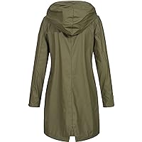 Windbreaker Jacket Women Women Solid Rain Outdoor Plus Size Hooded Raincoat Windproof Long Jacket Coat