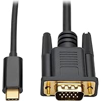 Tripp Lite USB C to VGA Adapter Cable Converter 1080p M/M Thunderbolt 3 Compatible, USB Type C to VGA, USB-C, USB Type-C 3ft 3' (U444-003-V)
