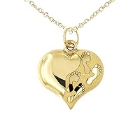 Lucchetta 14k Solid Gold Heart Pendant Necklace | Engraved Faith Message | Italian-Made | 19.5