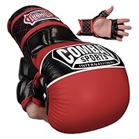Combat Sports Max Strike MMA Training Gloves, Open Palm Boxing Gloves for MMA, Muay Thai, Kickboxing, and Martial Arts, Padded Fingerless Gloves for Men and Women, Essential MMA Gear