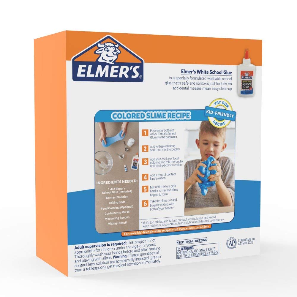 Elmer's Liquid School Glue, White, Washable, 4 Ounces - Great for Making Slime ( 5-Count )