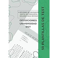 Plantillas para examen tipo test: 50 plantillas con hoja de Repaso incluida. Cuaderno de oposiciones. Universidad. Plantillas de respuestas (Spanish Edition)