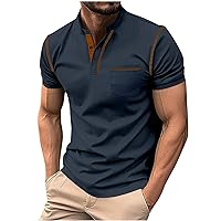 Mens Collared Shirt Short Sleeve Hippie Basic Tees Fashion Golf Shirts Casual Beach Blouses Regular Fit Blouses Summer Top A4