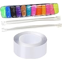 Clear Nano Tape, DIY Craft Creative Blow Bubbles Double Sided Tape with Sequin Removable 12 Color Clay Non-Marking DIY Craft for Handmade Balls (1mm 300cm)