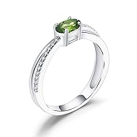 Qitian 925 Sterling Silver Oval Gemstone Ring