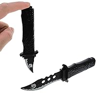 3pcs Retractable Fake Knife Realistic Toy Plastic Prop Black Dragon Pattern Handle Dagger Drop Point for Halloween Fools Day Party Cosplay Joke Gadget Prank Gag