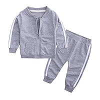 Baby Boys Girls Hoodie Sweatsuit Long Sleeve Pocket Tops + Pants Clothes Set