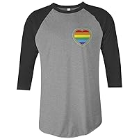 Threadrock Gay Pride Rainbow Heart Unisex Raglan T-Shirt