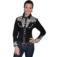 Scully Multi Colored Embroidered Yoke and Sleeve Western Shirt PL654C DEN ***