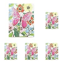 Punch Studio Full Bloom Butterfly Pocket Notepad (47059), 75 Count (Pack of 5)