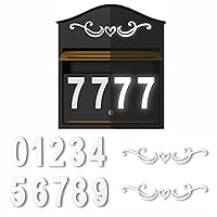 4-Inch Reflective Mailbox Numbers for Outside - 6 Sets Waterproof House Number for Mailbox, White Number Stickers for Signs, Door, House, Address Numbers, Farmhouse Decor(0-9)
