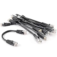 CablesOnline 10-Pack 6inch CAT5e UTP Ethernet RJ45 Full 8-Wire Black Patch Cable, U-000BK-10