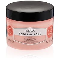English Rose Scented Body Butter, Packed With Shea Butter & Coconut Oil to Regenerate & Nourish the Skin, 85% Naturally Derived Ingredients, VeganFriendly 300ml