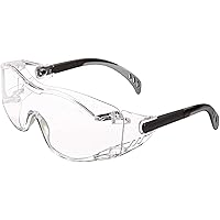 Gateway Safety 6980 Cover2 Safety Glasses Protective Eye Wear - Over-The-Glass (OTG), Clear Lens, Black Temple