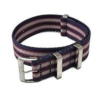 Watch Bands Straps Seat Belt Silk Weaved Nylon Premium Quality Silk Straps | Heavy Duty Military Style Replacement Watch Band | Choice of Color and Size 20mm, 22mm