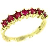 10k Yellow Gold Real Genuine Ruby Womens Eternity Ring