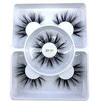 2020 New 3 pairs natural false eyelashes fake lashes long makeup 3d mink lashes eyelash extension mink eyelashes for beauty (SD-21)