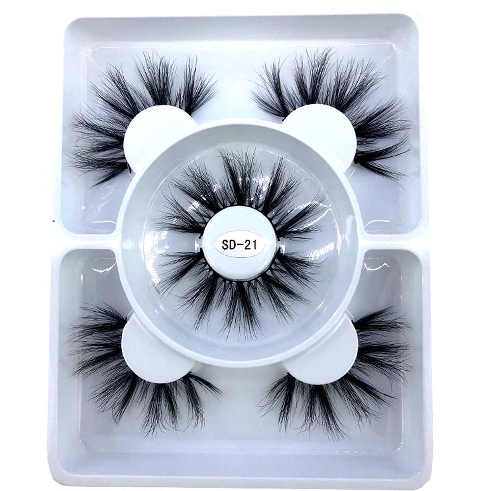 HBZGTLAD 2020 New 3 pairs natural false eyelashes fake lashes long makeup 3d mink lashes eyelash extension mink eyelashes for beauty (SD-21)